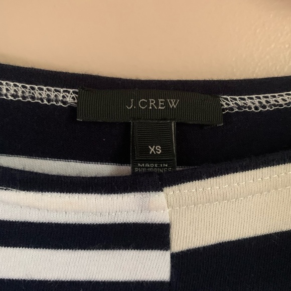 J crew• blue cream multi striped 3/4th sleeve - Picture 5 of 7